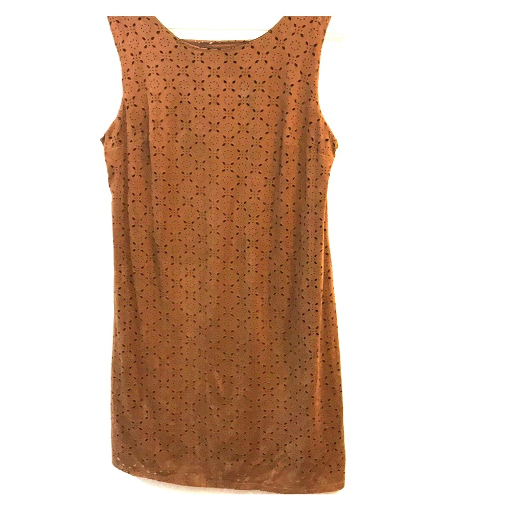 Brown Suede Shift Dress